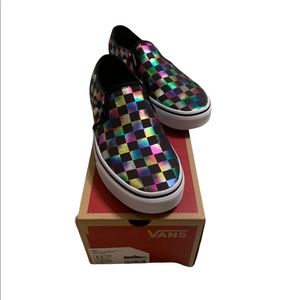 NWB: Women’s Vans - Asher - Iridescent Checkered / Sz 6
